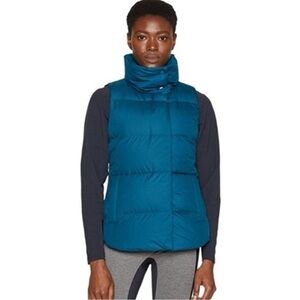 Athleta Athletic Full Zip Downtown Sleeveless Puffer Vest Blue Women's Size S